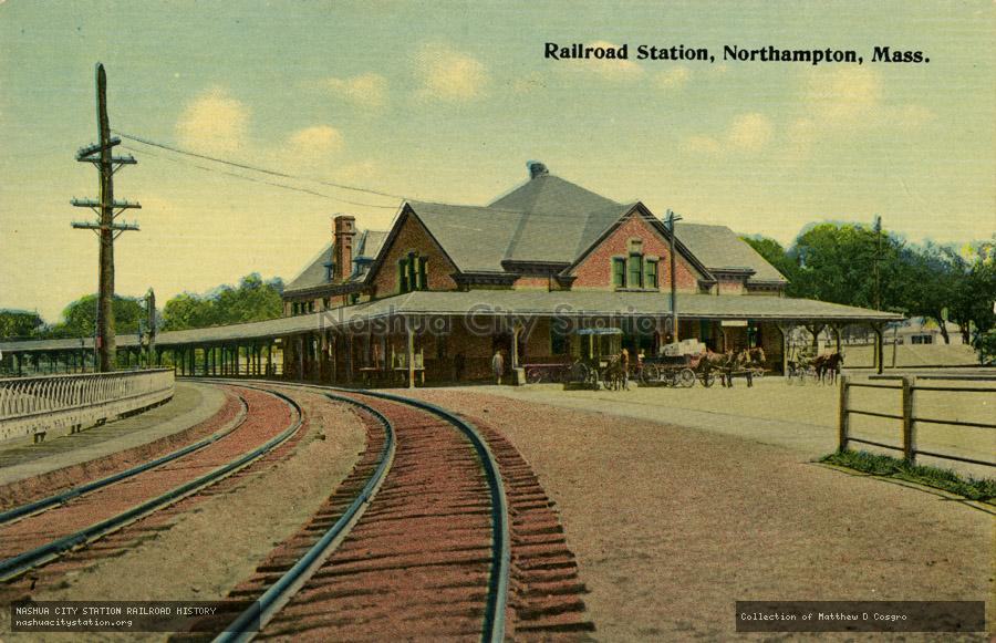 Postcard: Railroad Station, Northampton, Massachusetts